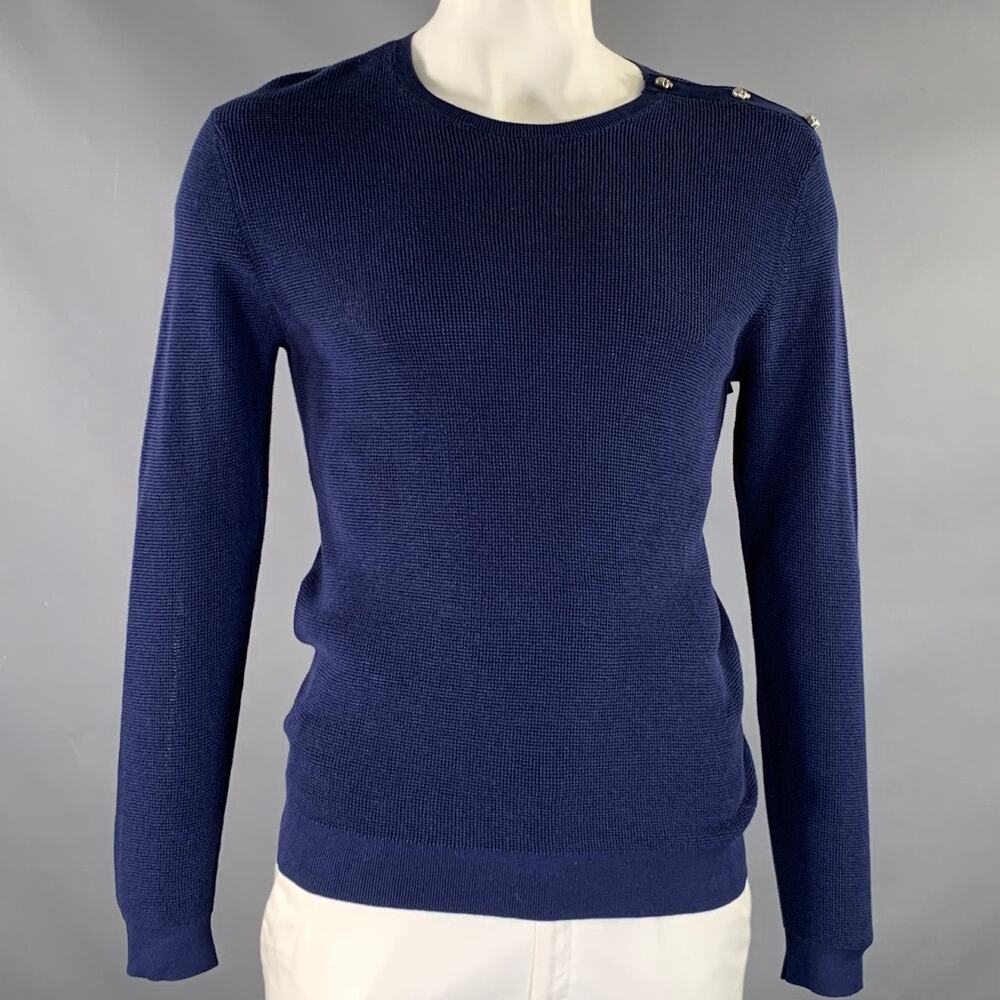 THE KOOPLES Size L Navy Cotton Pullover Sweater